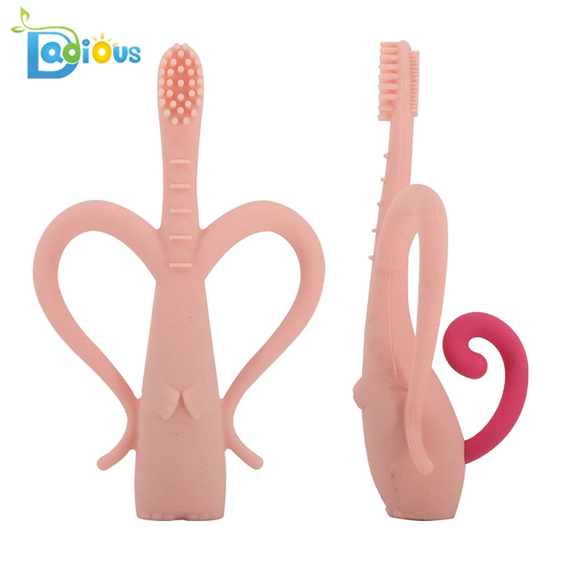 Best Selling Products BPA Free Toothbrush with Silicone Bristle Soft Baby Training Toothbrush