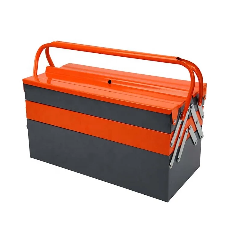 4 3-layer multifunctional steel tool boxes with trays of different sizes portable folding mechanical metal tool boxes