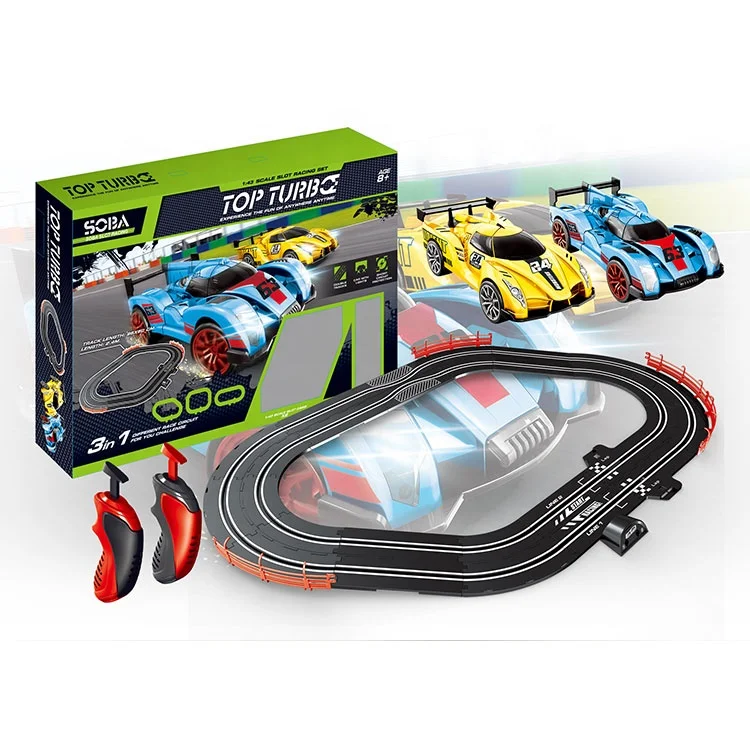 Cheap toy  Electric control handle  racing cars Slot racing track car race set For kids