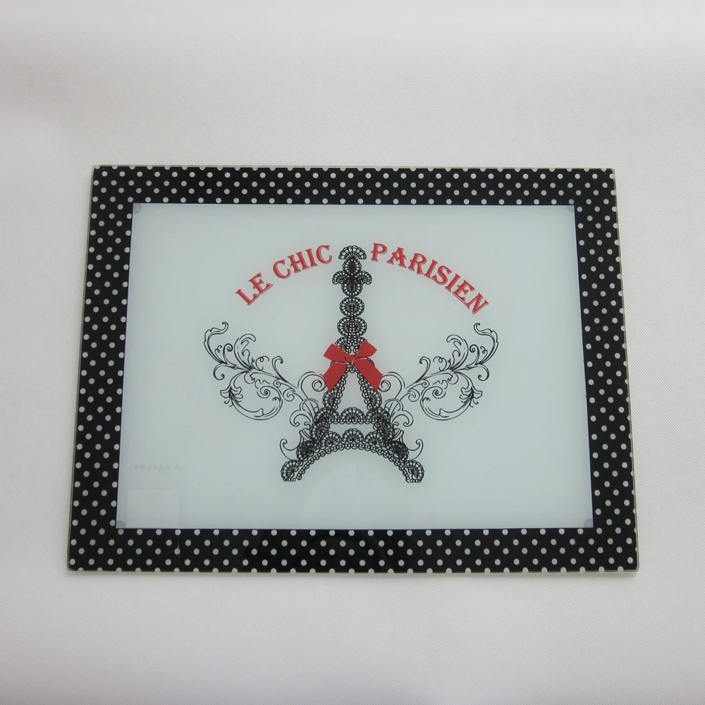 Customize clear tempered glass cutting board for kitchen
