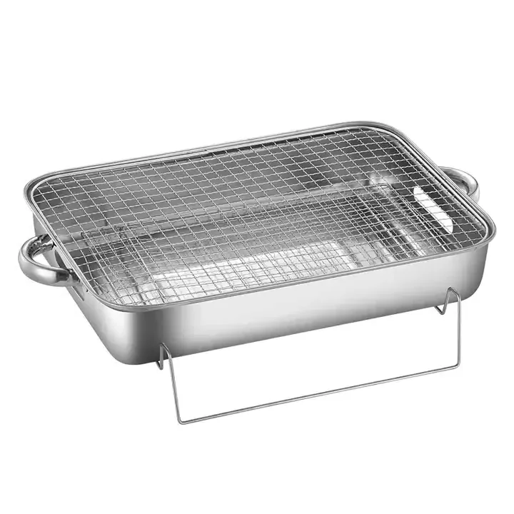 Mini outdoor stainless steel portable small BBQ mesh barbecue grill plate
