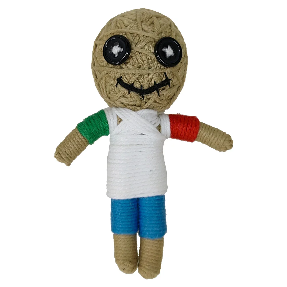 Дешевая мини-кукла voodoo игрушка брелок сделанная на заказ хлопчатобумажная нить voodoll кукла с логотипом