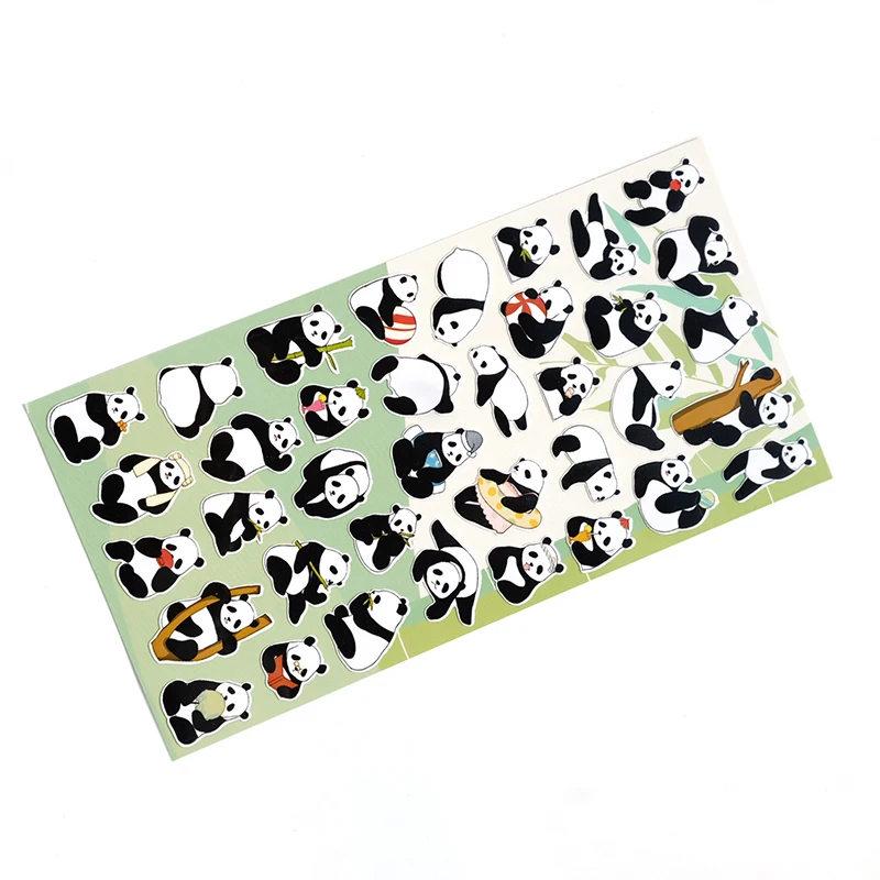 Nekoni PVC Animal Sticker Sheet Penguin Puppy Dog Cat Kitty Panda Puppy Stickers Decal Waterproof Scrapbooking Stickers