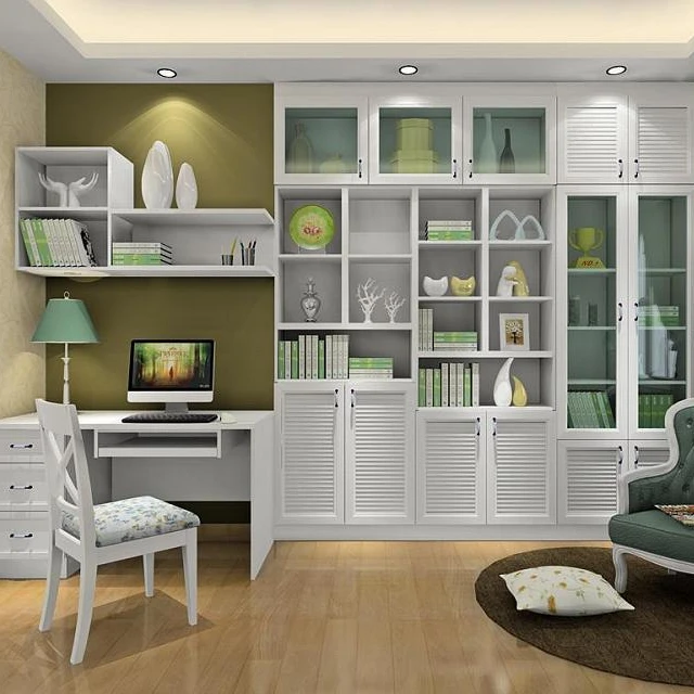 
Hot Sell Elegant Modern Bookcase/Bookshelf with Bureau 