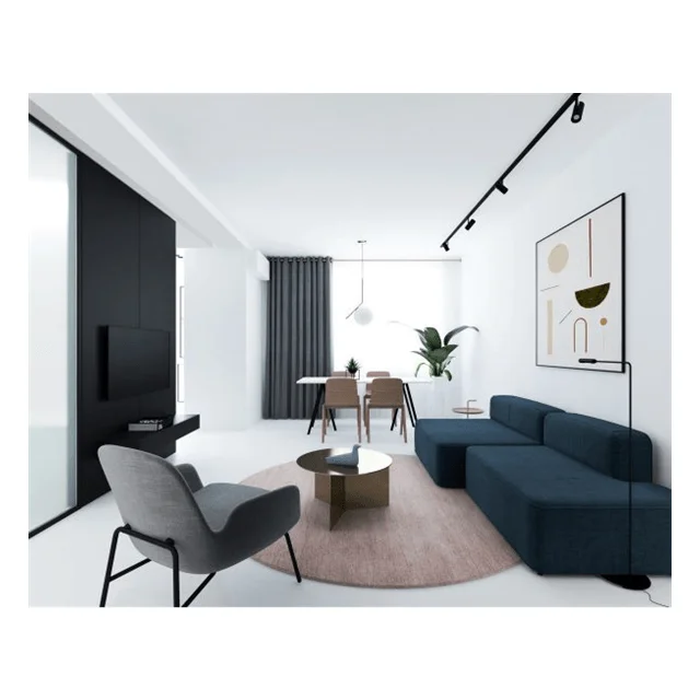 Professional Design Interior Hotel Room Living House Construction Interior Decoration Curved 3D Design Aluminum Ceiling Services