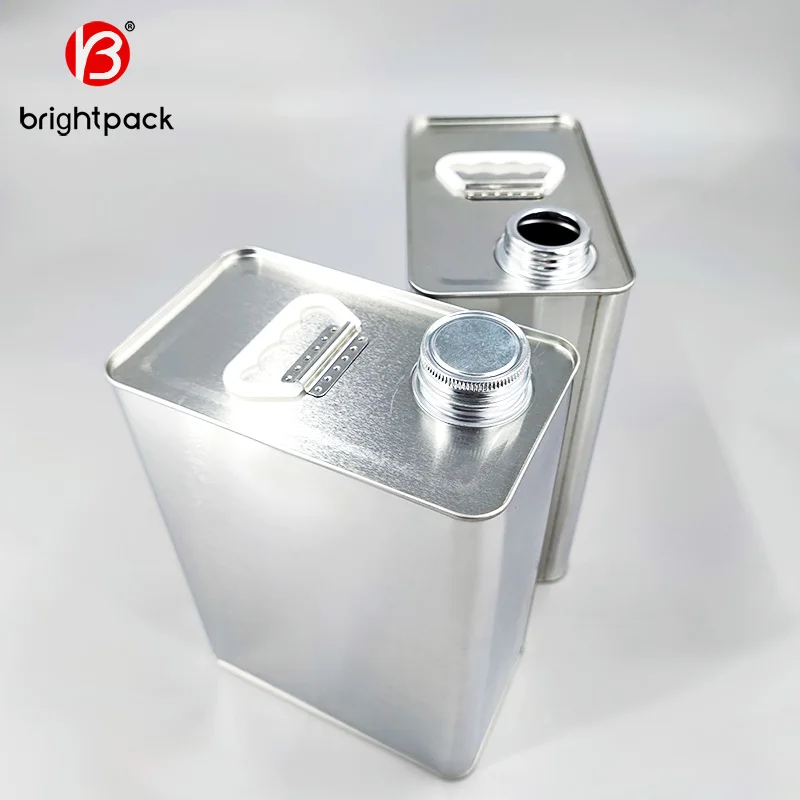 F-style 1L rectangular metal tin can for engine oil lubricant oil Square 4L oil cans used for petrol chemical