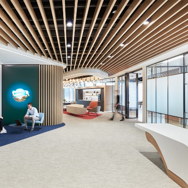 Creative Office Interior Decoration Designs Aluminum Baffle Ceiling