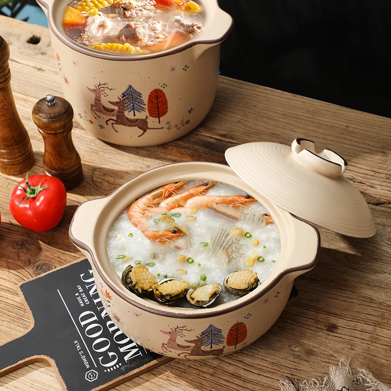 Hot selling Japanese style ceramic cooking pot casserole dish with lid ceramic cookware set