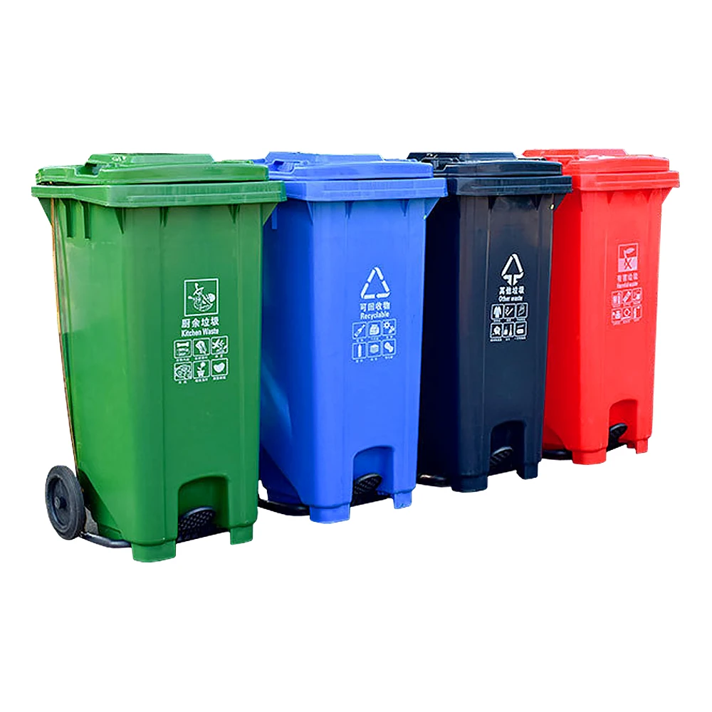 Wholesale 240L plastic Waste Bin outdoor Hdpe environment-friendly trash can pedal trash can