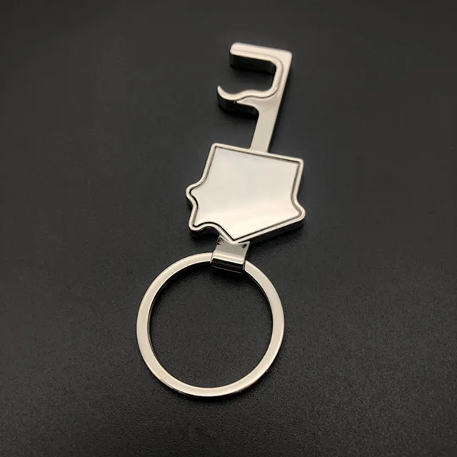 Wholesale Custom Blank House Shape Bulk Metal Zinc Alloy Ring Beer Bottle Opener Key Chain  Keychain