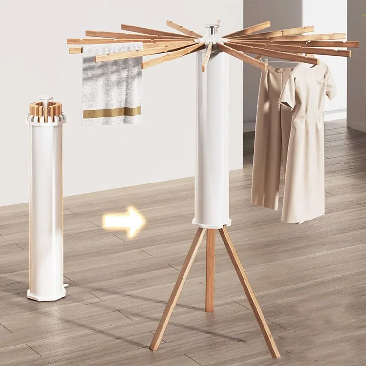 Wholesale NEW Collapsible Foldable Tripod Laundry Clothes Drying Rack Clothing Hanger Stand For Indoor Outdoor