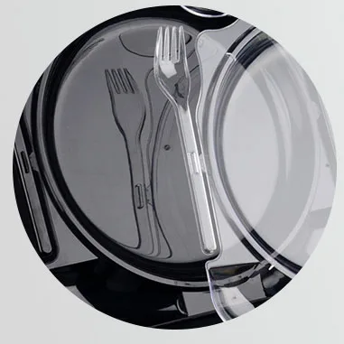 Party plates snap off utensils  20056-1