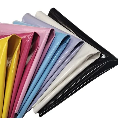 0.6 mm patent leather PU shoes pu artificial leather bright fabric