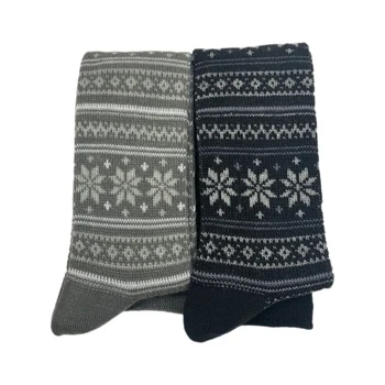 Женские носки для девочек, высококачественные зимние длинные носки с рождественским рисунком