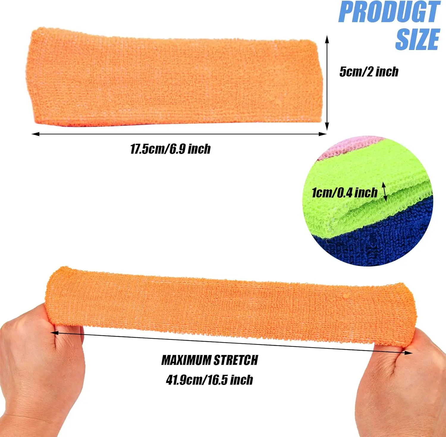 Wicking Stretchy Athletic Sweatband/Sport Headbands/Head wrap/Yoga Headband/Head Scarf/Best Looking Hairband,Towel Material