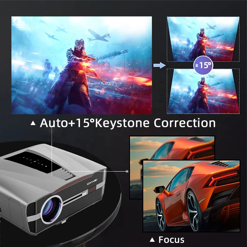 Full HD Android 9.0 Wifi Portable Support 4K 3D Home Cinema With Battery Google OS Mini Projector