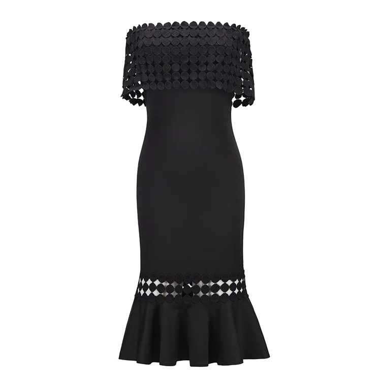 Ladies Fashionable Slim Casual Dresses Long Lace Fishtail Skirt Woman Dresses Formal Elegant Party Girls Party Dress