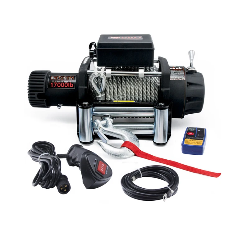 
Heavy Duty wire rope Electric Truck winch 12/24v 17000lbs cable High Quality 4x4 cable winch 