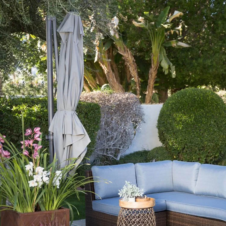 UV Protected Roma Offset Parasol 10 Ft Square Outdoor Hanging Umbrella