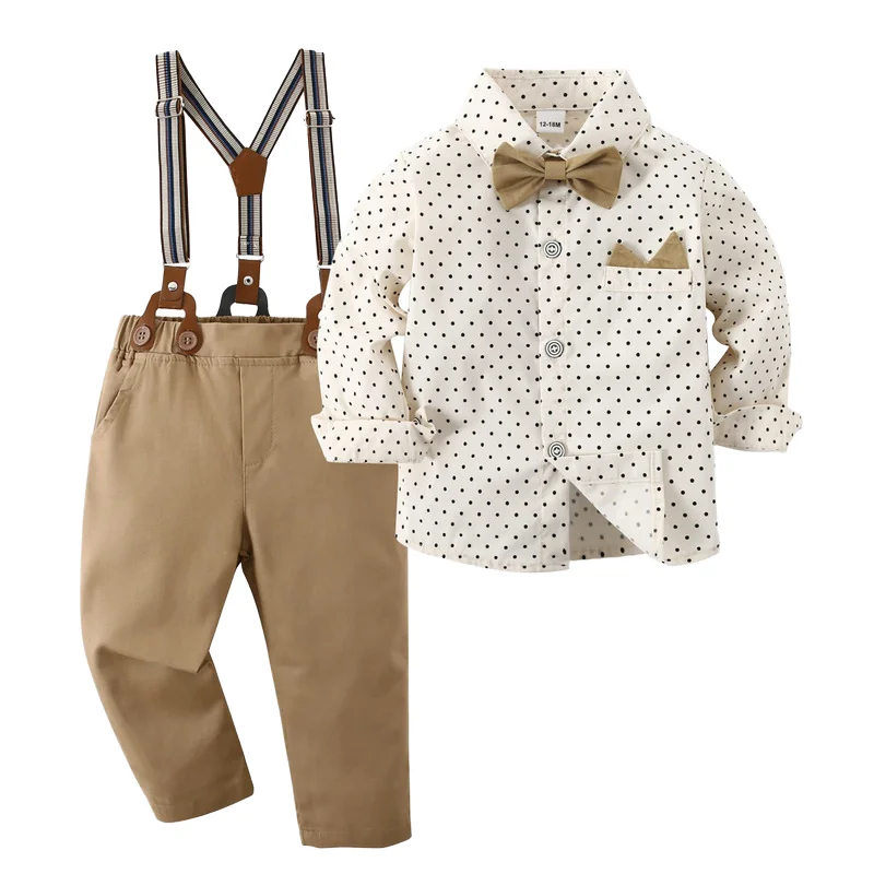 Ring Bearer Baby Boy Clothing Outfits Gentleman Toddler Boy Party Clothes Wedding Attire Blazer Pant Kid Dress Long Sleeve Suits