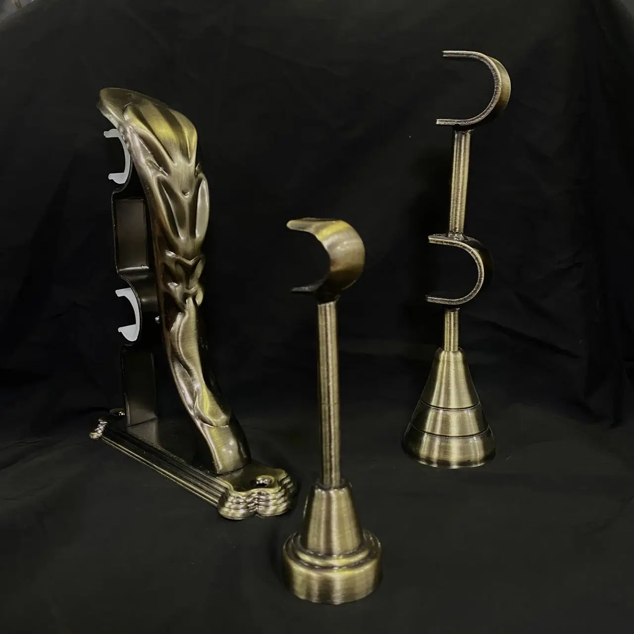 2024 Hot sale No drill Luxury Double curtain rod bracket aluminum wall brackets with flower design curtain accessories