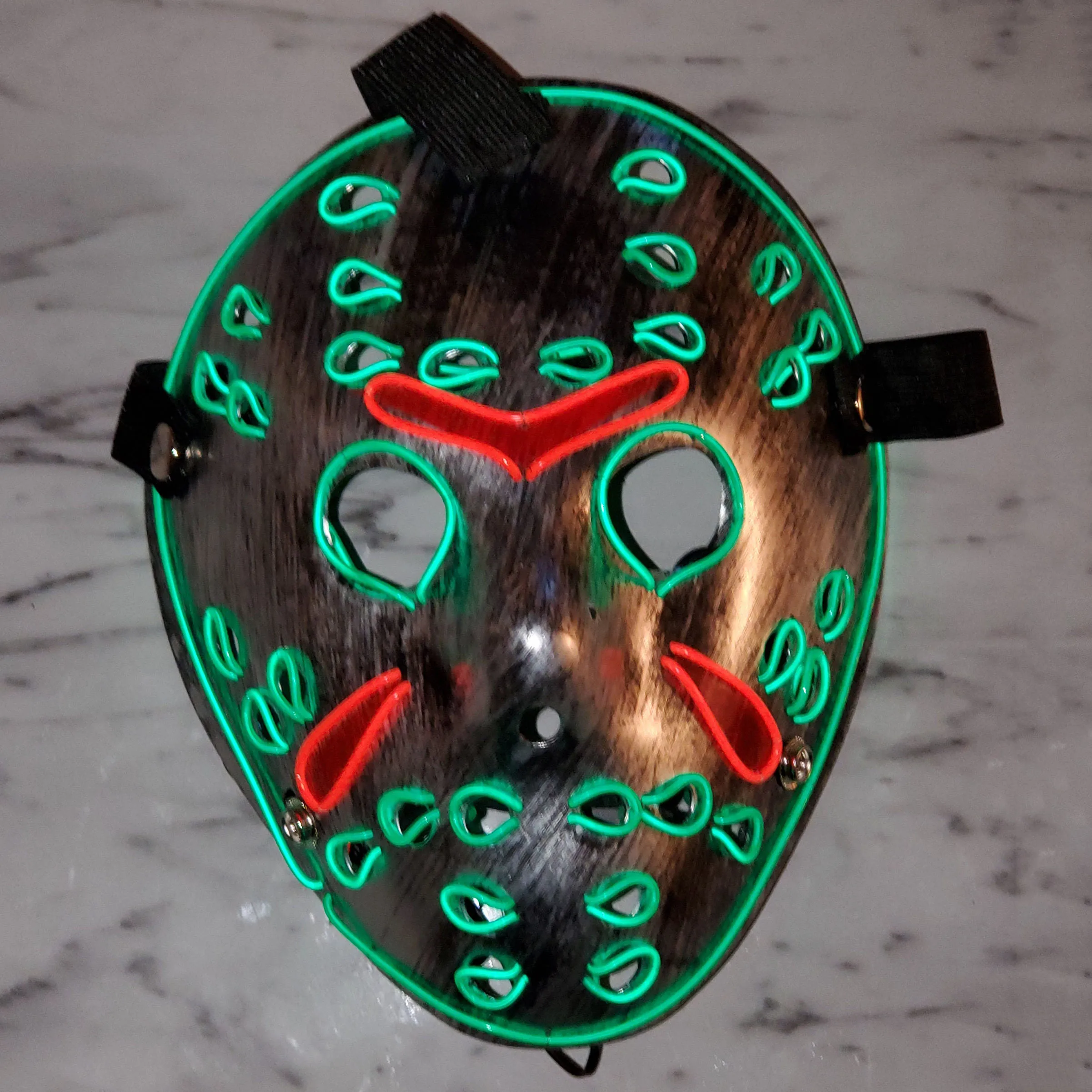 Friday 13 Mask Jason Voorhees EL Wire Neon Led PVC Stainless Steel Halloween Cosplay Mask for Costume Party Masks