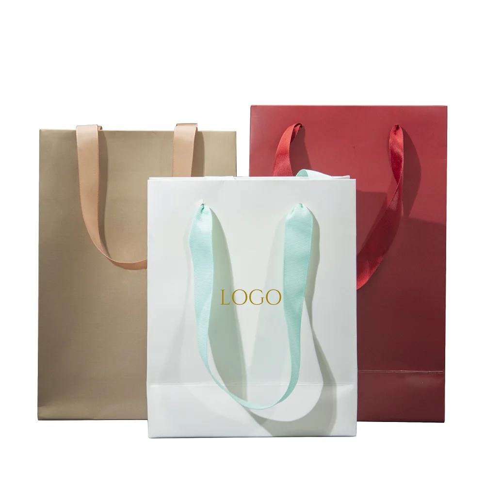 Wholesale Customized Printed Luxury Shopping Jewelry Gift Paper Bags Hand Bag Jewelry Packaging Customization Custom Craft Bags