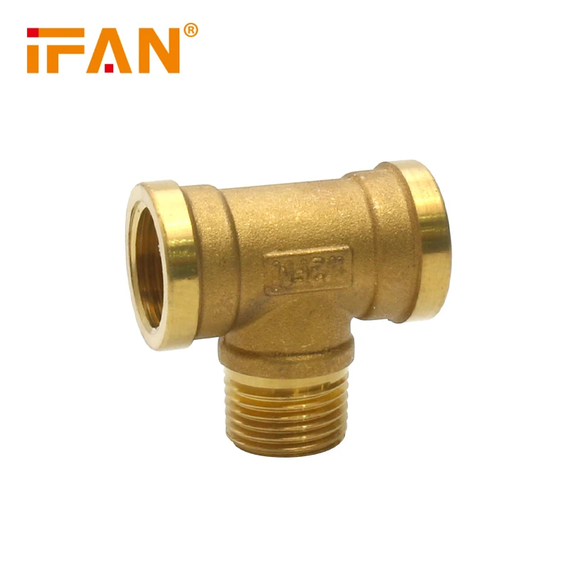IFAN Factory Direct Brass Pipe And Fittings All Types Brass Plumbing Fittings 1/2 Inch Equal Tee Elbow Brass Fittings