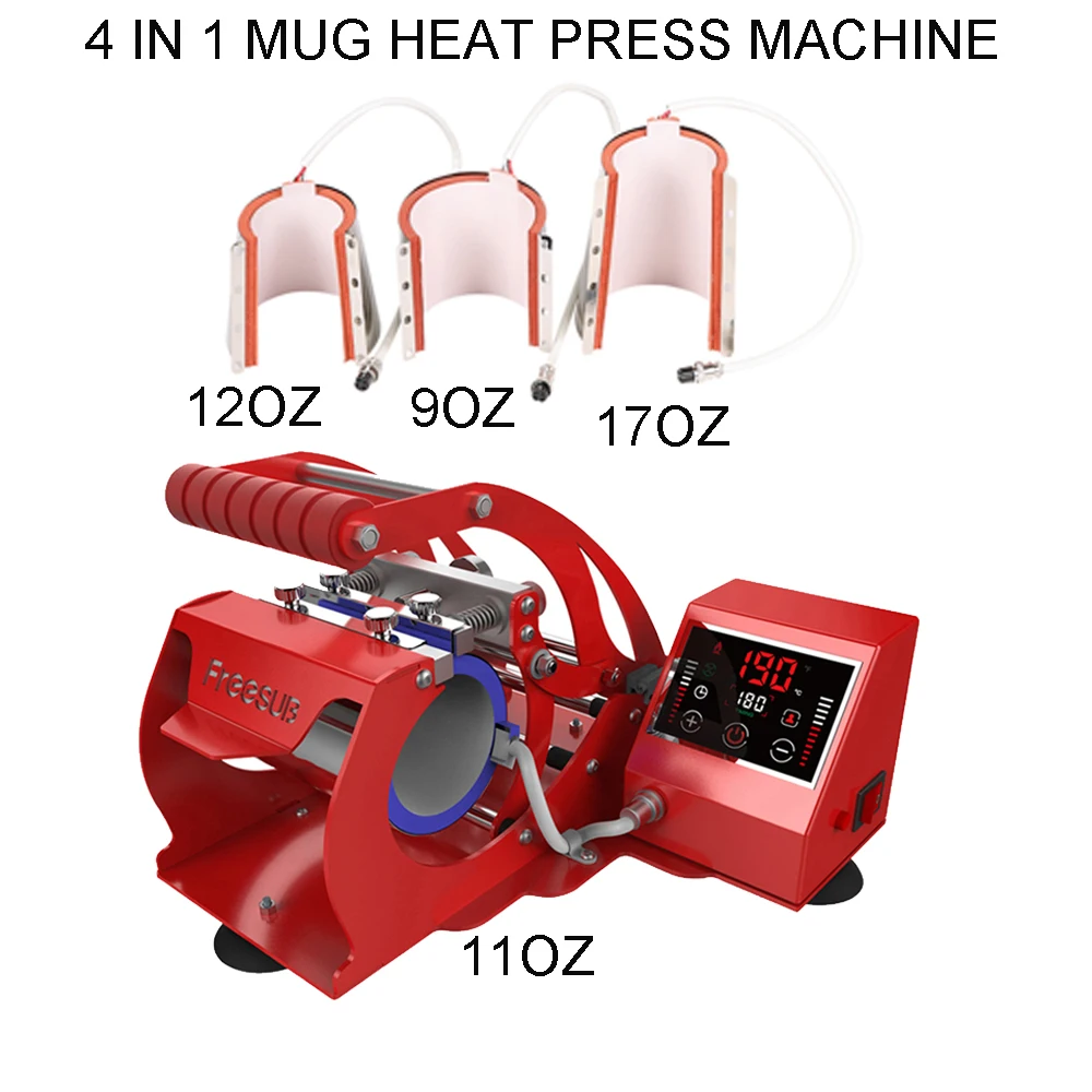 ST 130 4 In 1 Combo Sublimation Mug Heat Press Machine For 11Oz/12Oz/17Oz/9Oz  Cup Custom Printing