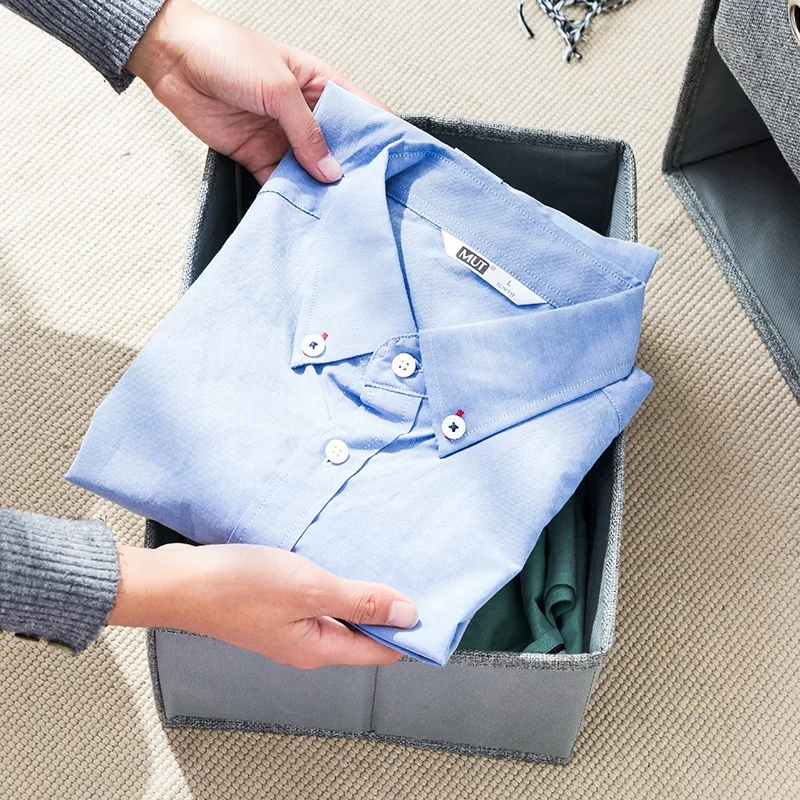 Home Toy Sock Clothing Fabric Covered Cardboard Storage Box Cubes 3 Layer Drawer Underwear Storage Box