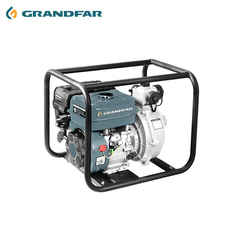 GRANDFAR gasoline 4 inch water pump 4 stroke 7.5HP recoil single cylinder gasoline power water pump for Agricultural irrigation