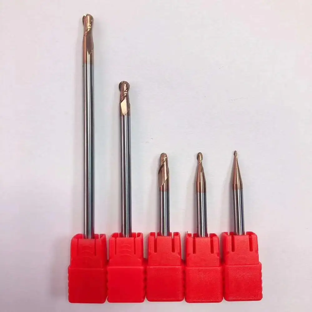 Tungsten steel ball nose end mill HRC55  b ball end milling cutter R0.5-R1.5