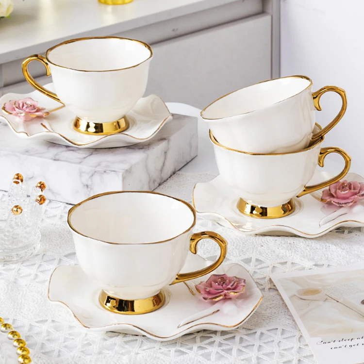 European 6 sets cup saucer tea and coffee cup sets gift box