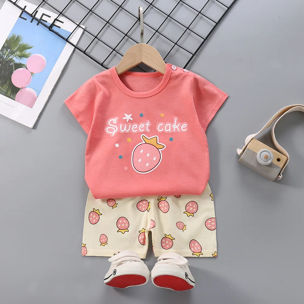 1-7 Year Character Kids Cotton Short Sleeve 2PCS Comfortable Children Sleepwear/Pajama Super Soft Smooth Cheap Price