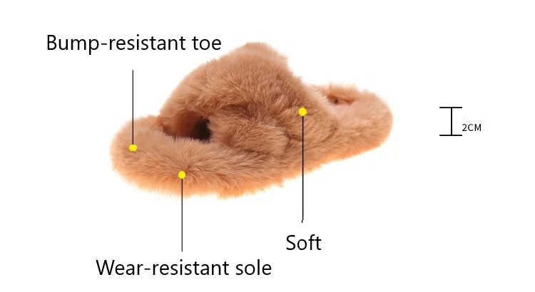 Custom  Cozy Fluffy Home Plush Ladies Winter Fuzzy House Furry Fancy Fashion Fur Slippers For Women