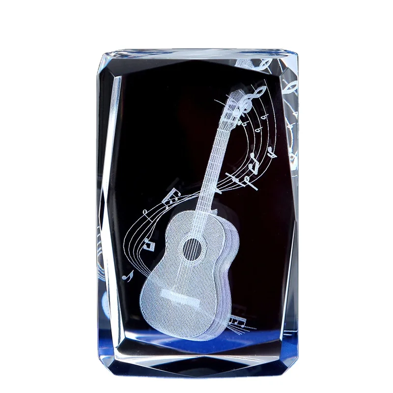 Crystal Engraving Crafts 3D Laser Engraving Personalized Photo Rectangular Crystal Block Company Event Souvenirs