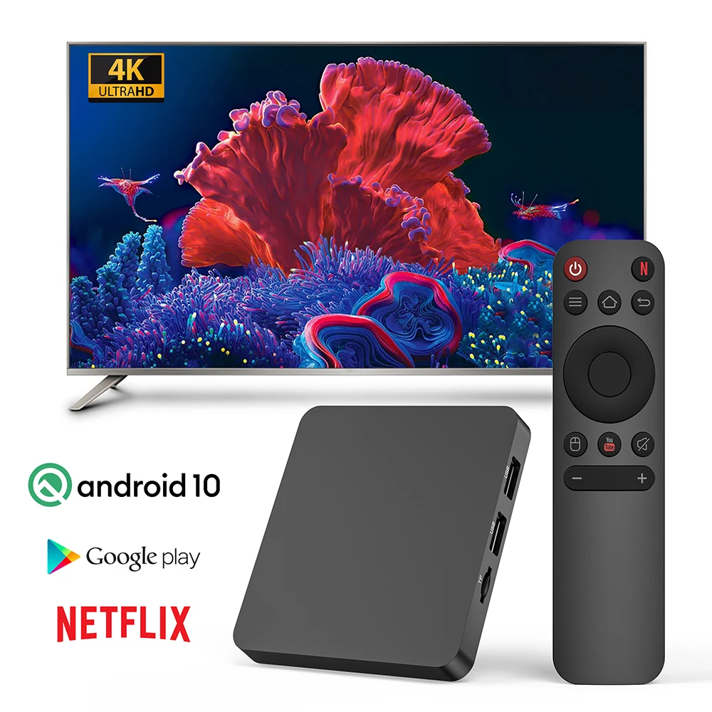 Elebao V2 PRO Android TV Box H313 4K HDR10 2GB 16GB WiFi Android 10 Set Top Tvbox Smart Android TV Box