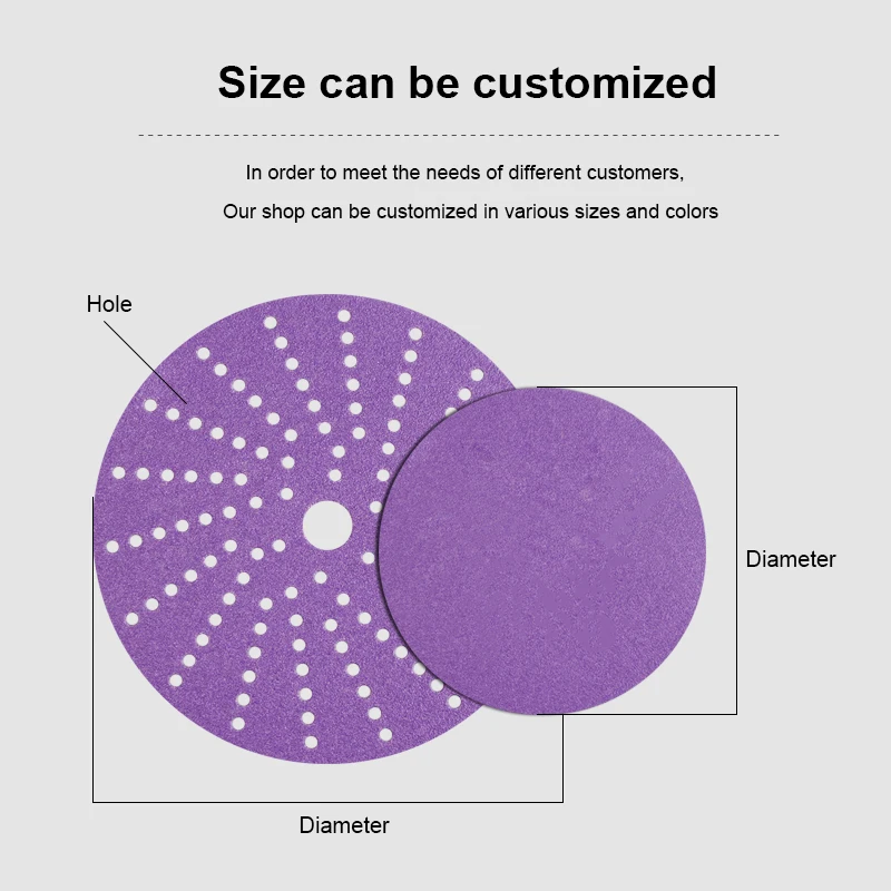 High Quality Aluminum Oxide  Abrasive Tools Sandpaper  Ppurple Sanding Disc  For Metal Cleaning