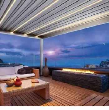 Outdoor Waterproof PVC Aluminum Frame Roof System Motorized Pergola 5x5m