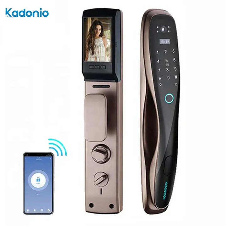 Kadonio Biometric Fingerprint Smart Cam Lock Digital Camera Safety Keyless Apartment Door Lock
