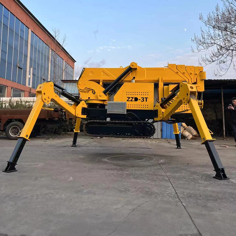5 Ton Load Telescopic Boom Mobile Crane Lifting Equipment Crawler Lift Narrow Space Folding Spider