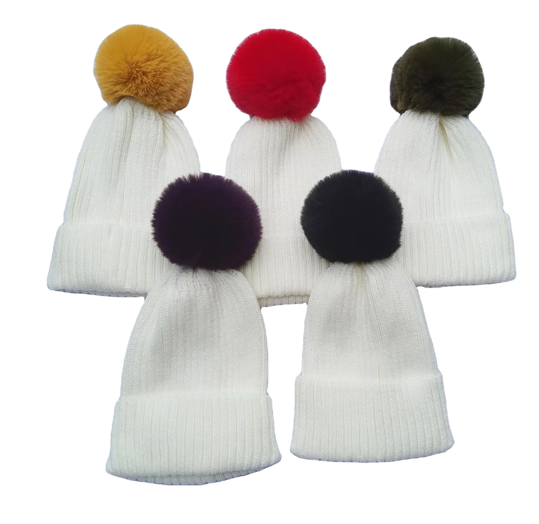 High Quality Winter Customized Beanie Hat 100% Acrylic Warm Knitted Solid Color (1600622187400)