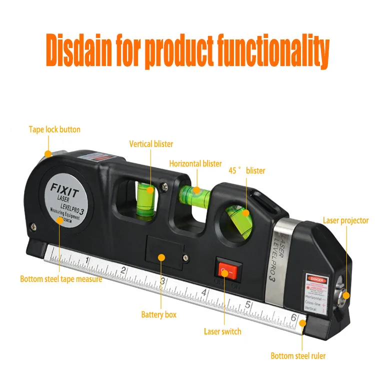 Hot Sale Laser Level 3 in 1 Professional Multifunctional Infrared Laser Level