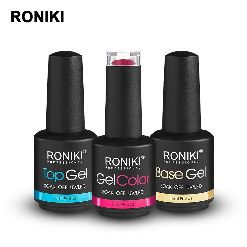  RONIKI бесплатный образец оптом замочить от частной этикетки oem Цвет УФ гель лак для