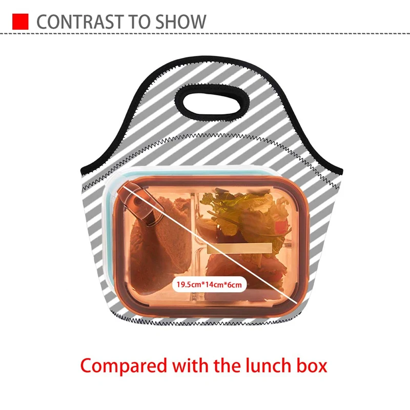 Custom 3D Printing Hand Cooler Lunch Bag Bags for Women Thermal Breakfast Box Portable Picnic Travel