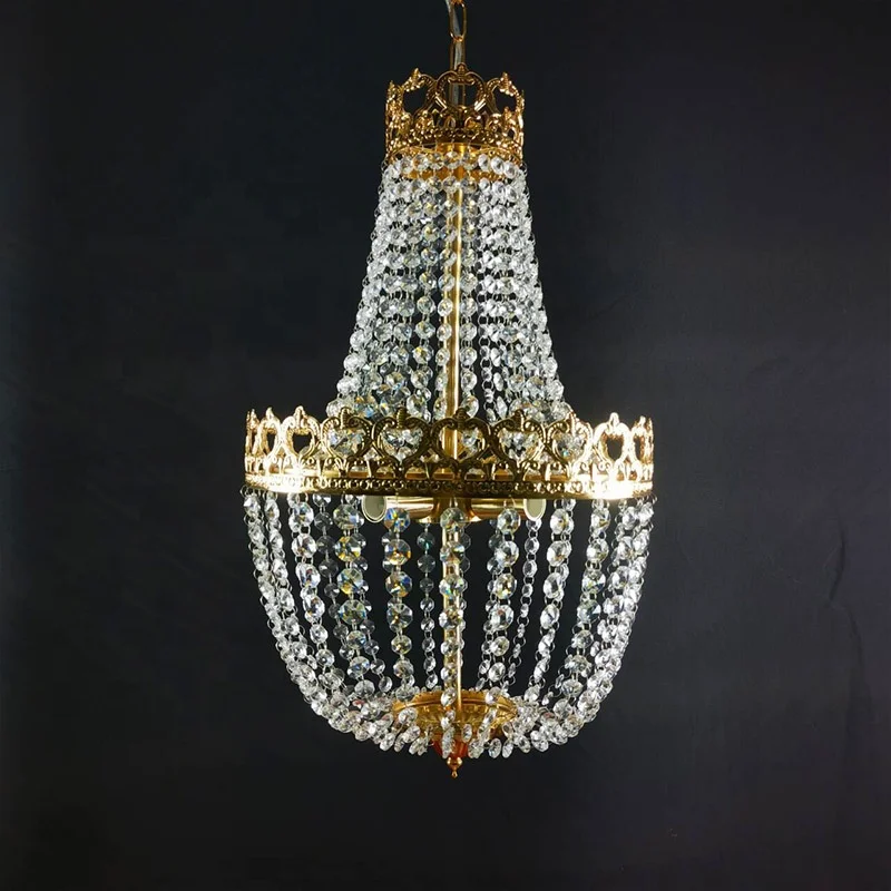 Crown Wedding Chandelier Pendant Lights Luxury Gold Led Chandeliers Ceiling Decor