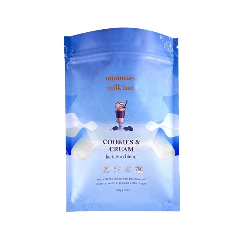 Custom Print 2.5oz 3.5oz Three Side Seal Zip lock Bag  For Food Snack Cookie Sugar Packaging Bag