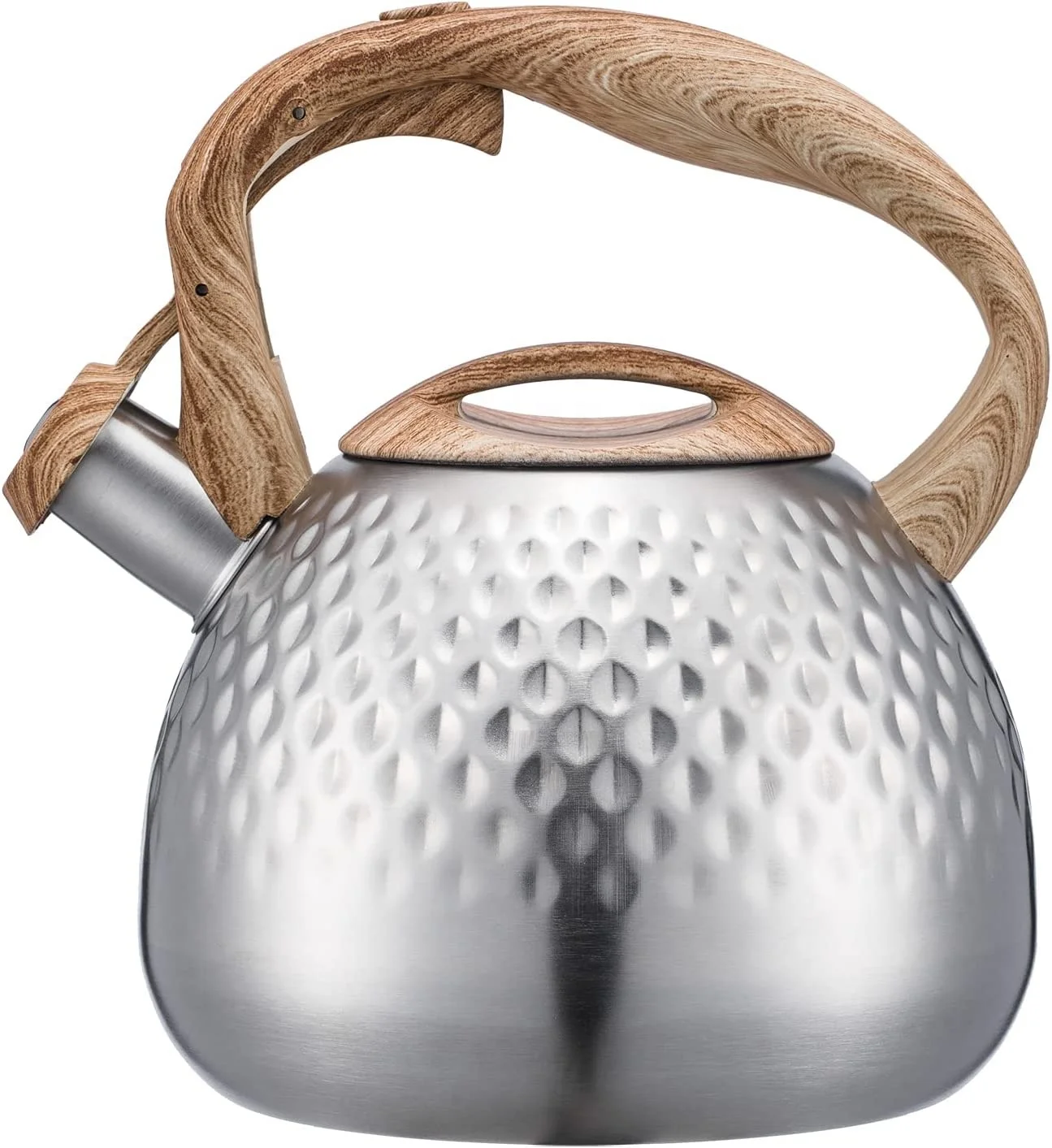 Новый стильный чайник из нержавеющей стали для кипячения воды, чайник со свистком и мягкой ручкой, кухонный чайник со свистком, кухонная утварь