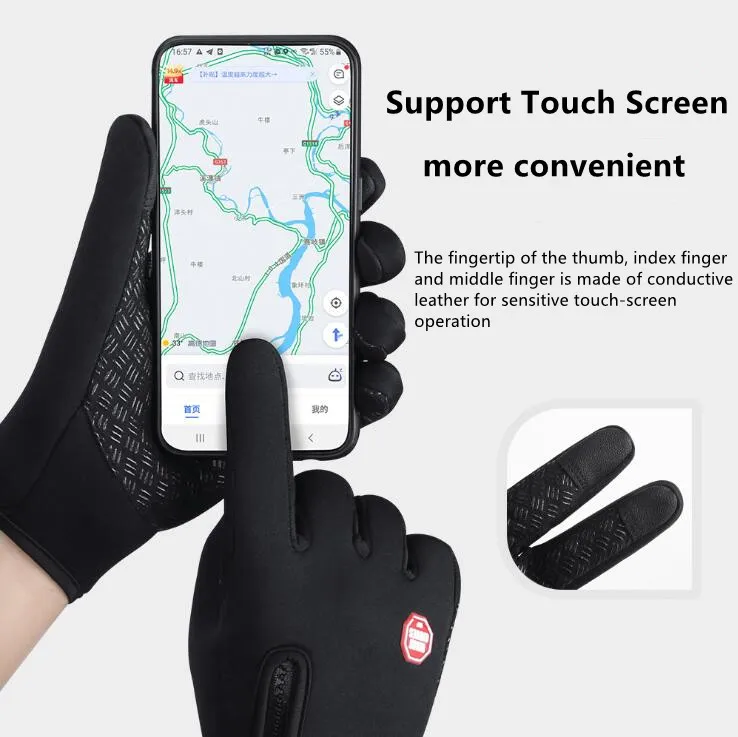 Best Quality outdoor waterproof touch screen gloves silicone anti skid sports gloves for cycling