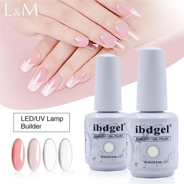 ibdgel 6 Colors UV Gel High quality Hard Gel Pink Nail Extension Easy Apply